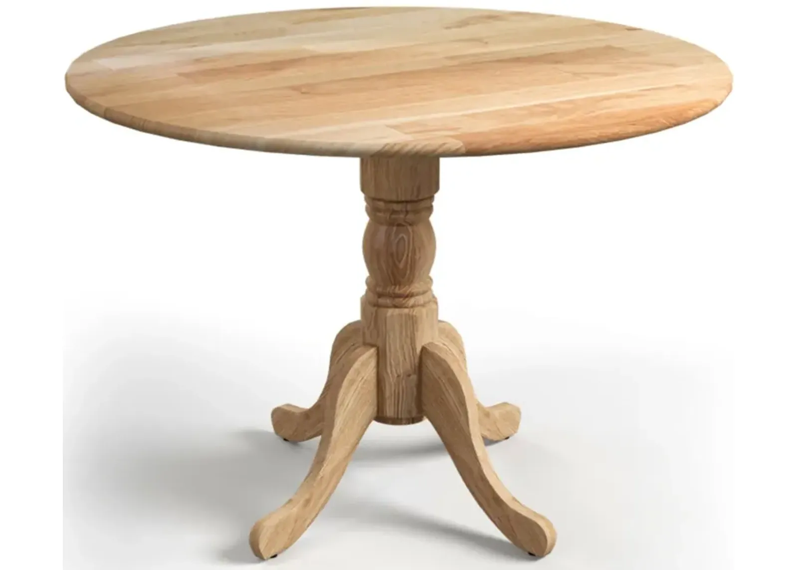 Hivvago Wooden Dining Table with Round Tabletop and Curved Trestle Legs