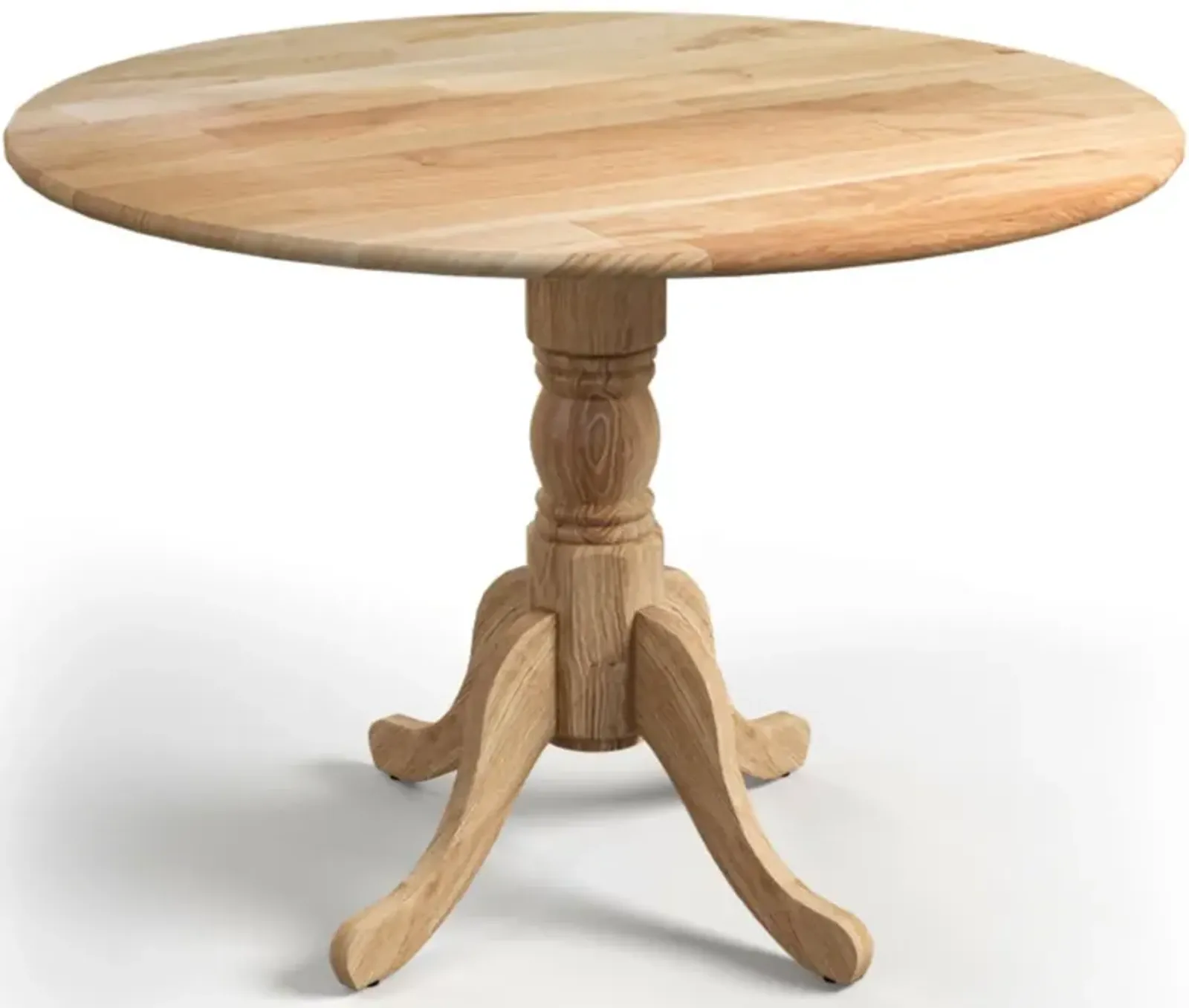 Hivvago Wooden Dining Table with Round Tabletop and Curved Trestle Legs