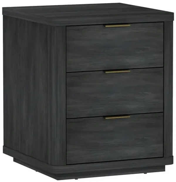 Evelyn Narrow 3-Drawer Nightstands in Dark Gray (Set of 2)