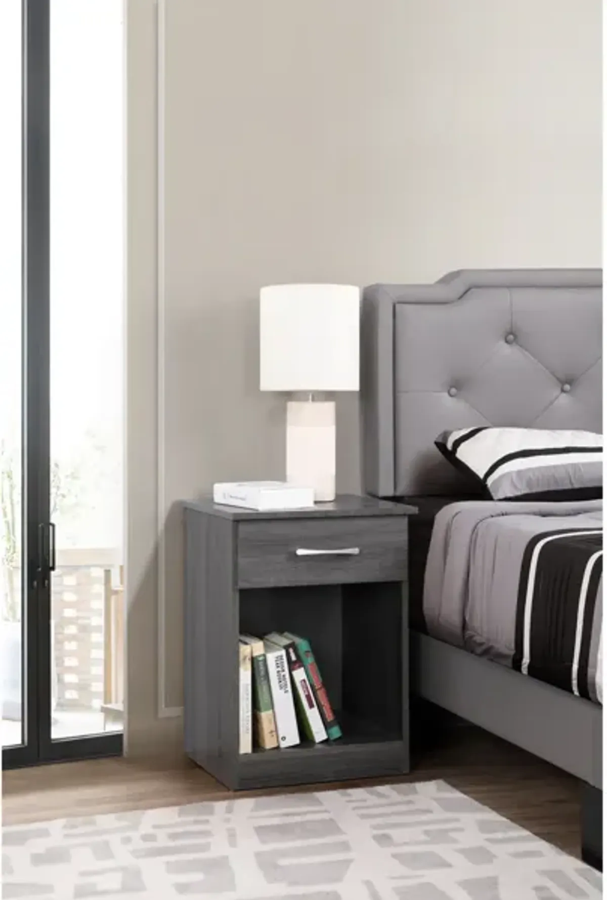 Lindsey 1-Drawer Nightstand (24 in. H x 16 in. W x 18 in. D)