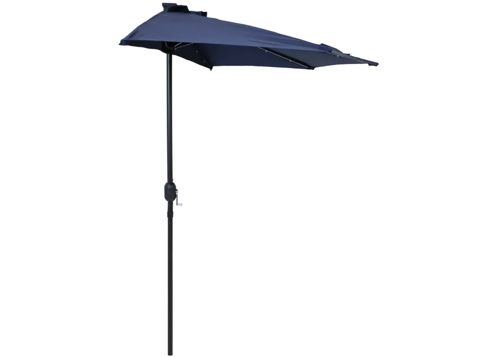 Sunnydaze 9 ft Solar Steel Half Patio Umbrella with Crank