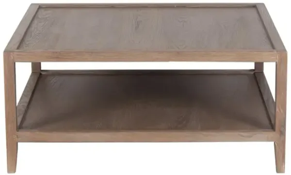 Porter Designs Lowell Solid White Oak Wood Coffee Table, Brown