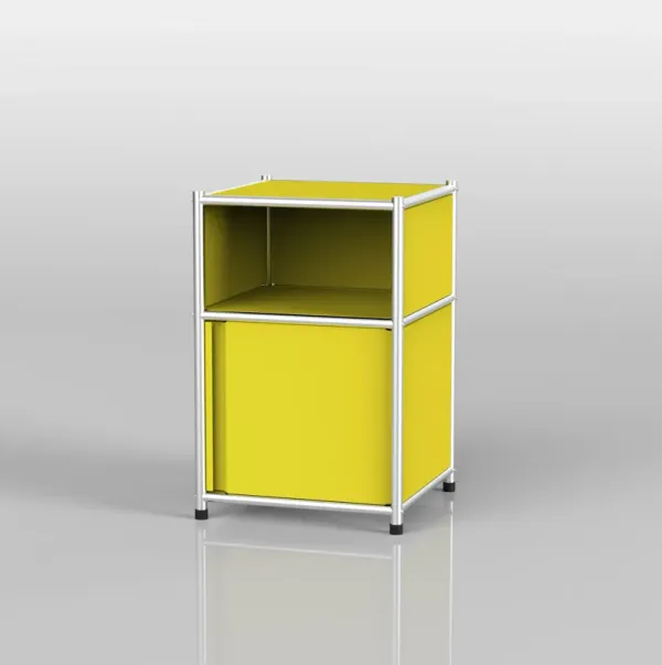 Mega Casa Metal Nightstand Side Table Yellow