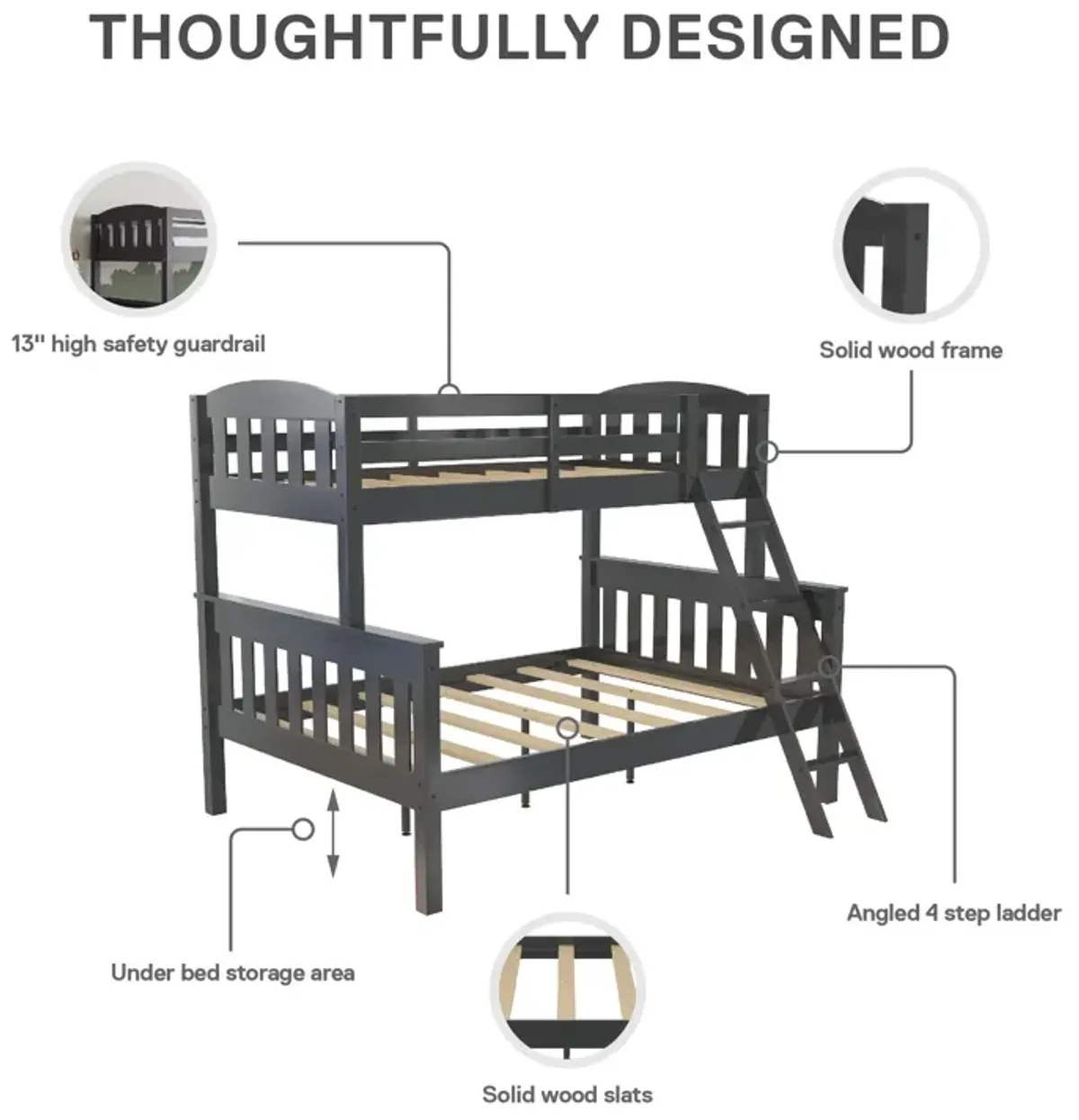 DHP Airlie Twin-Over-Full Bunk Bed with Ladder