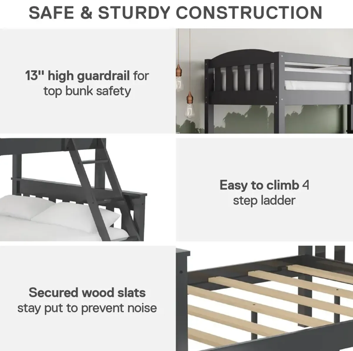 DHP Airlie Twin-Over-Full Bunk Bed with Ladder