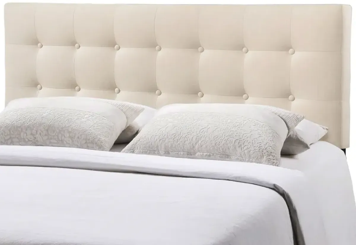 Hivvago Full size Ivory Fabric Upholstered Button-Tufted Headboard