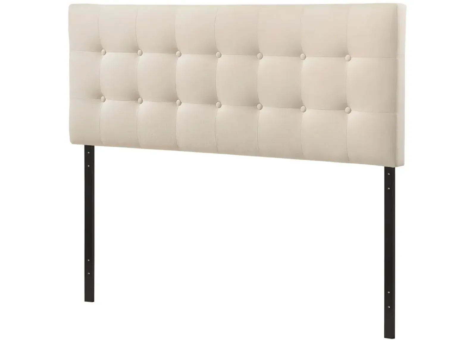 Hivvago Full size Ivory Fabric Upholstered Button-Tufted Headboard