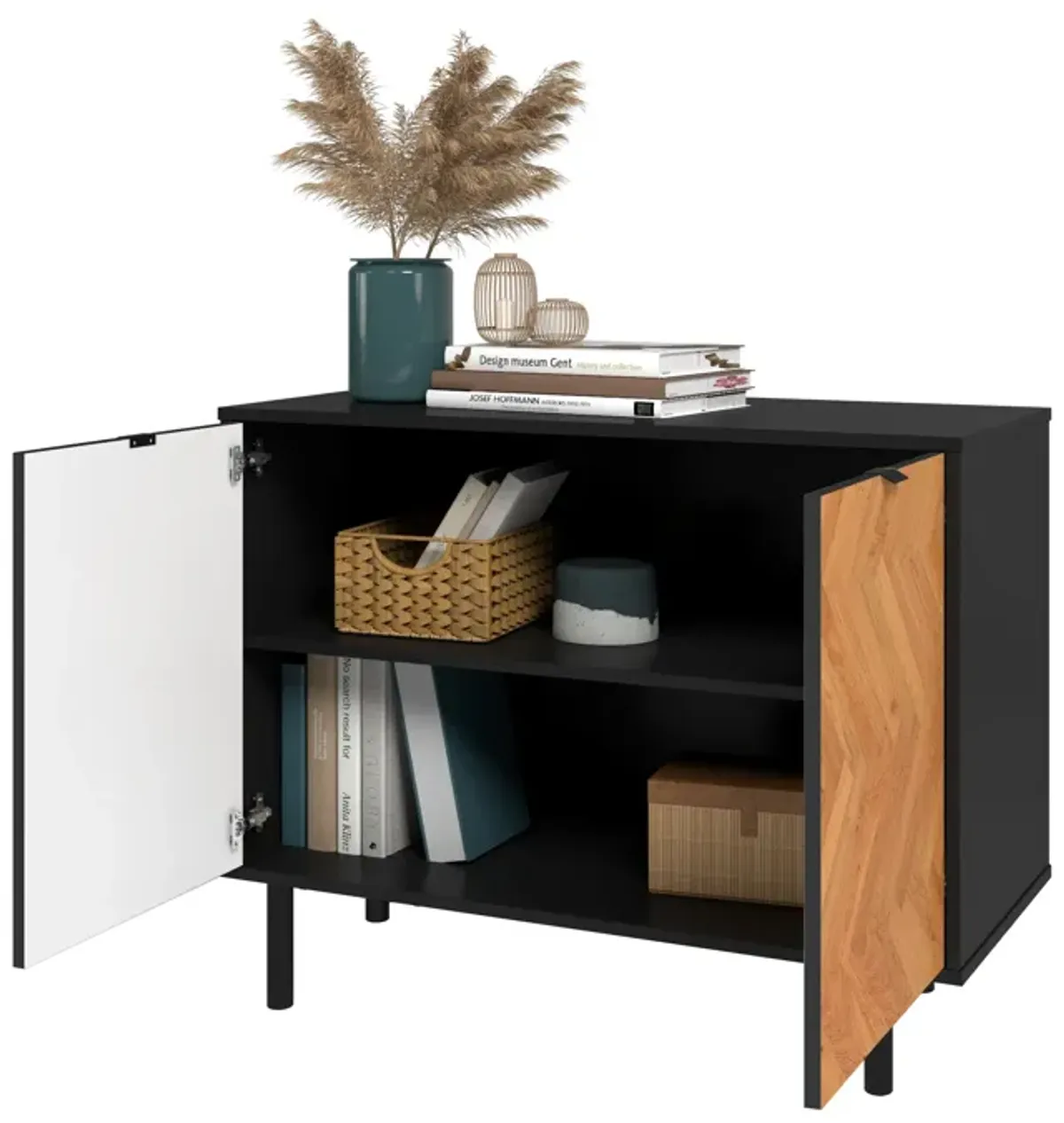 Liam Black Accent Cabinet