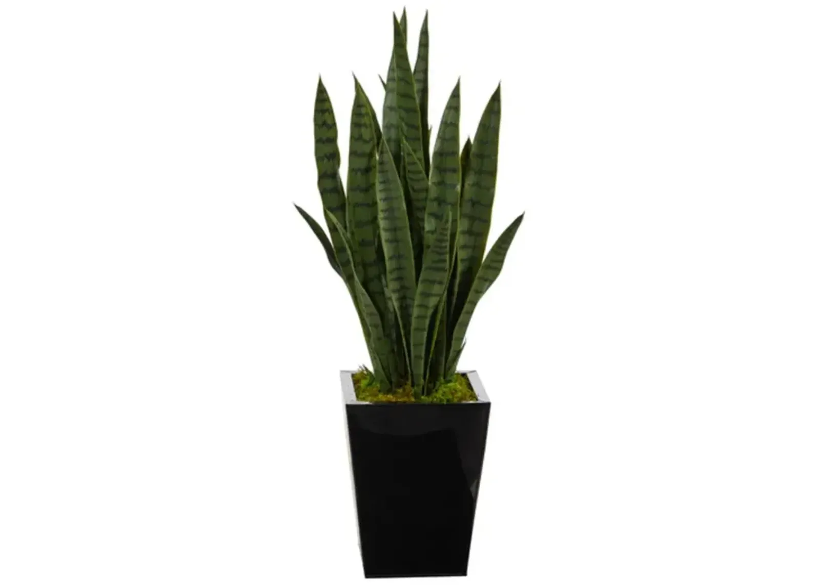 HomPlanti 40" Sansevieria Artificial Plant in Black Metal Planter