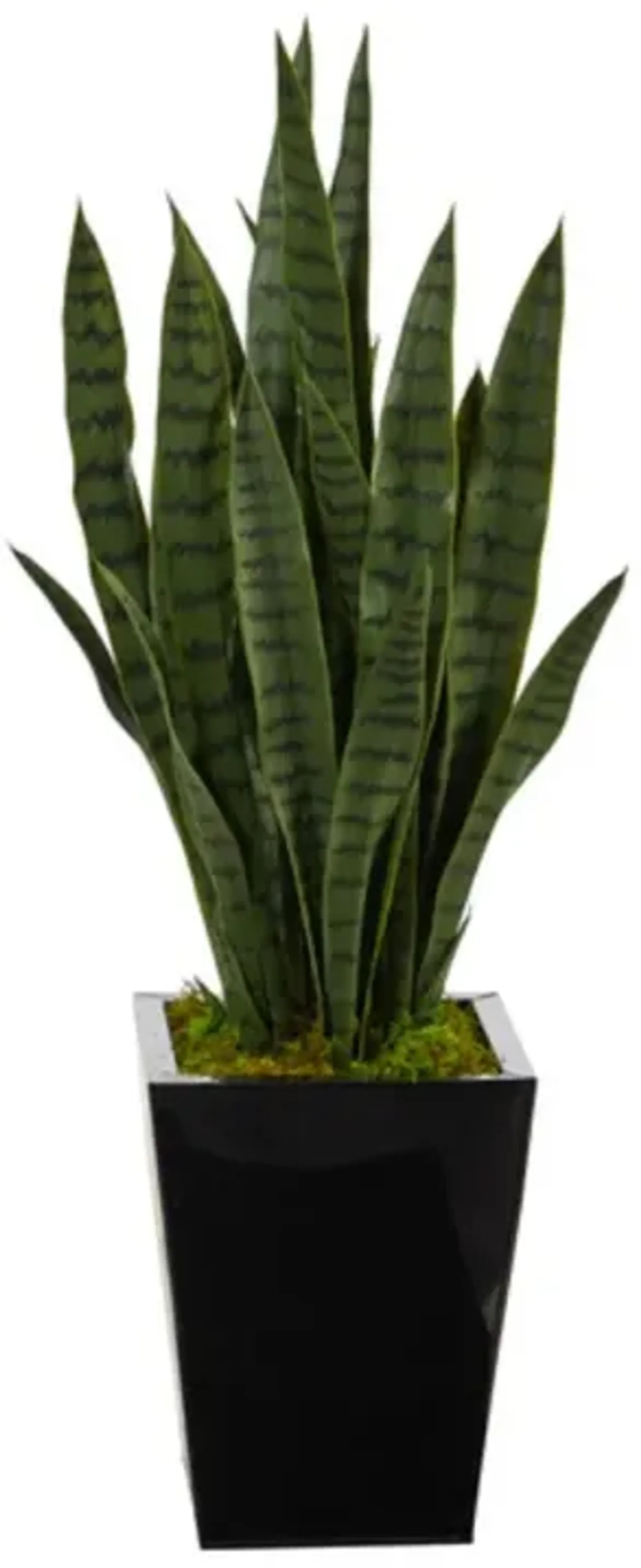 Hivvago 40" Sansevieria Artificial Plant in Black Metal Planter