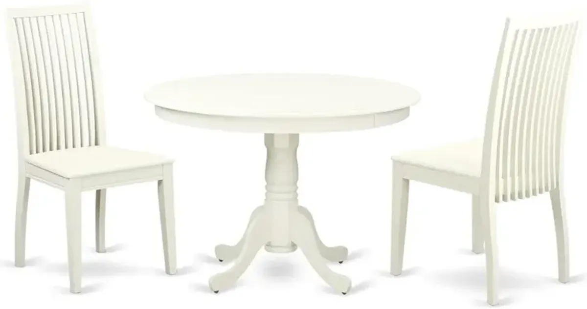 Dining Room Set Linen White, HLIP3-LWH-W