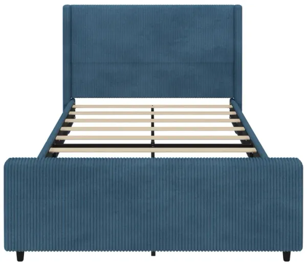 Merax High Headboard Corduroy Platform Bed Bedroom Furniture