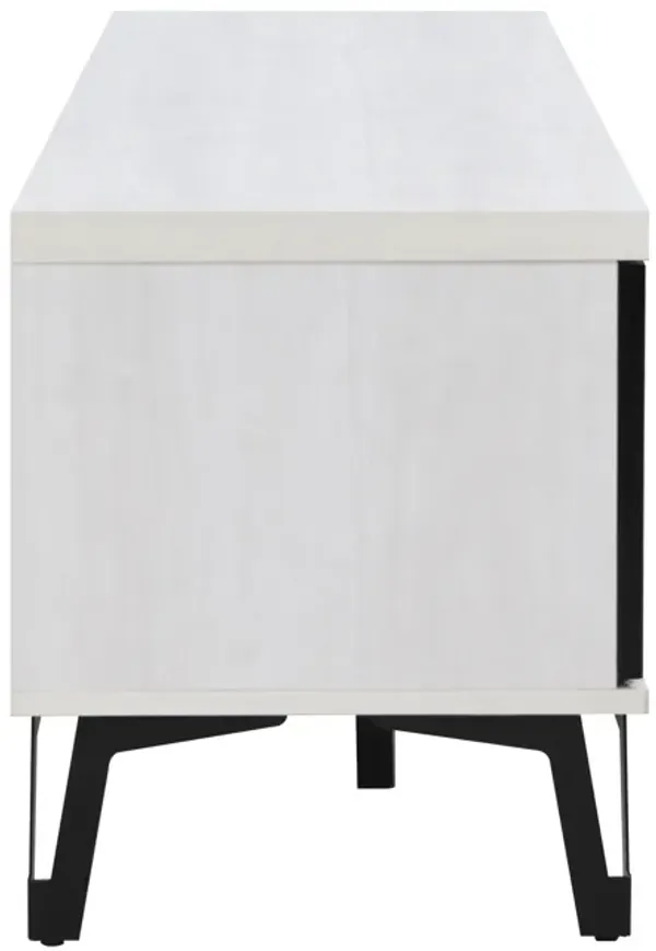 58.66 in. Ivory Wood TV Stand with 2 Storage Cabinets Fits TV's up to 65 in.