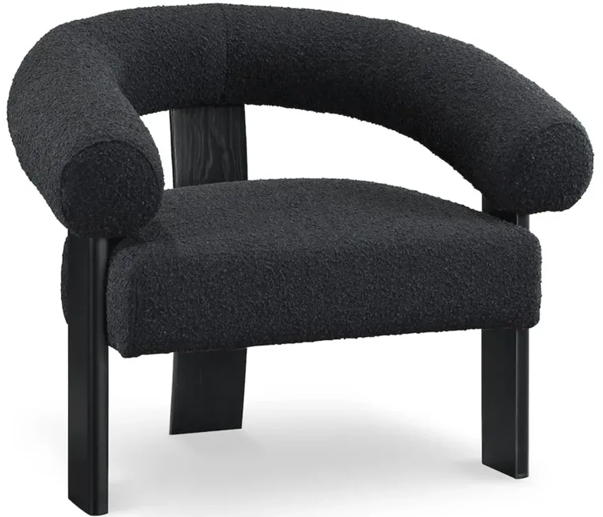Meridian Furniture Winston Black Boucle Fabric Accent Chair