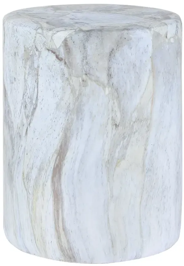 Troy 16" Modern Minimalist Faux Marble Column Indoor/Outdoor Accent Table