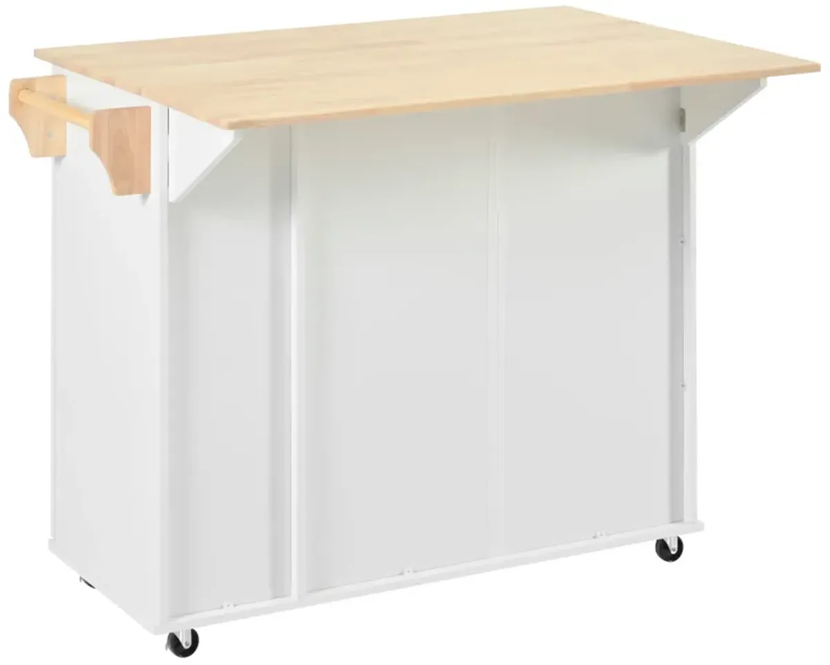 Merax Kitchen Storage Island Cart on Wheels