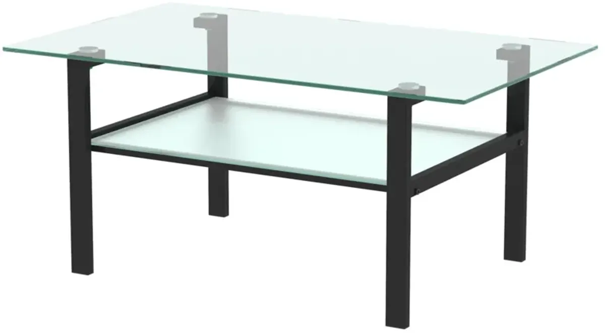 Transparent Glass Coffee Table - Modern Simple Living Room Side Center Table