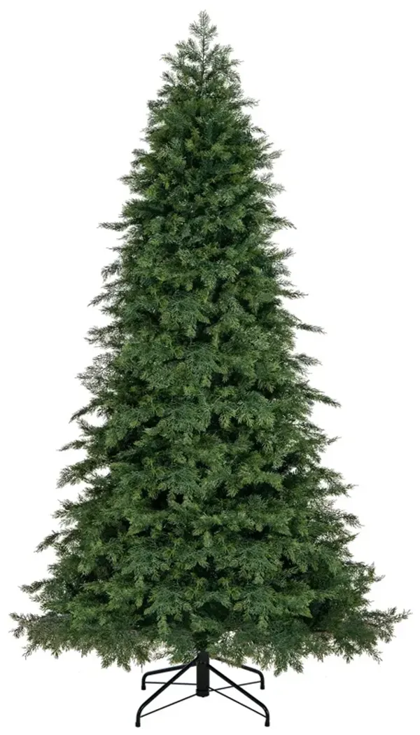 Pre-Lit Artificial Christmas Tree with 11 Modes and Metal Stand