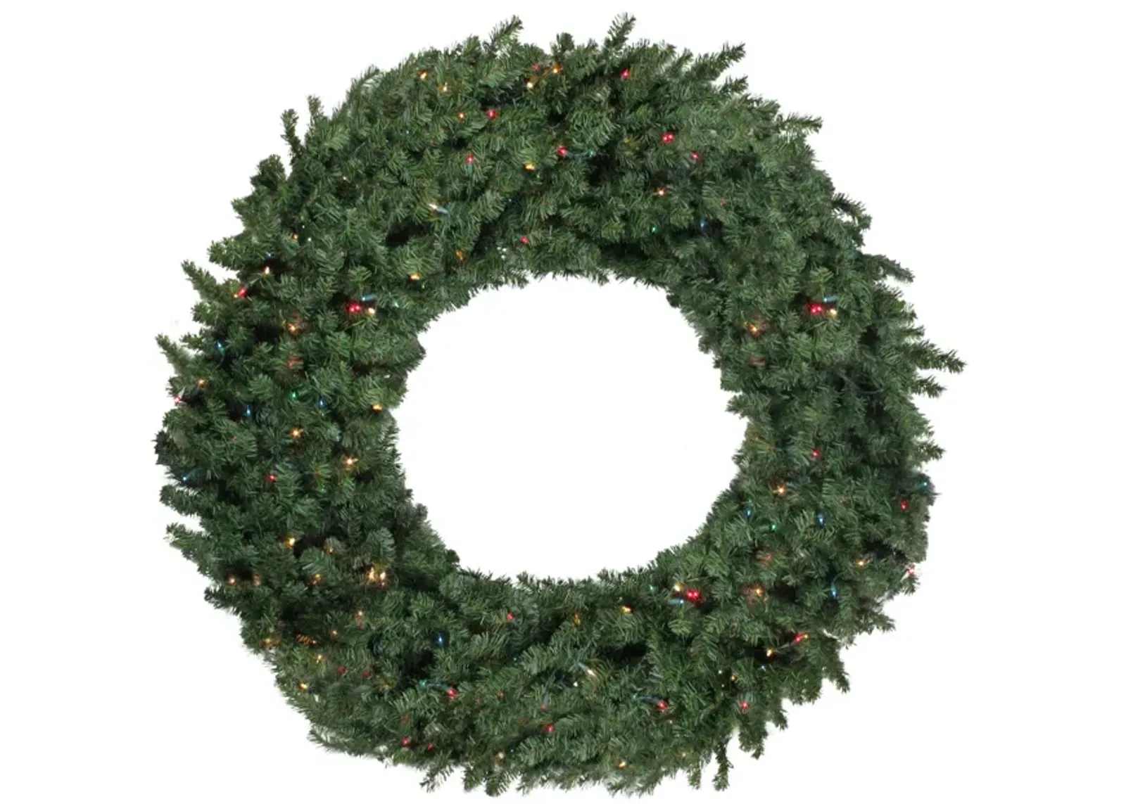 Pre-Lit Commercial Canadian Pine Artificial Christmas Wreath - 5-ft  Multi Lights