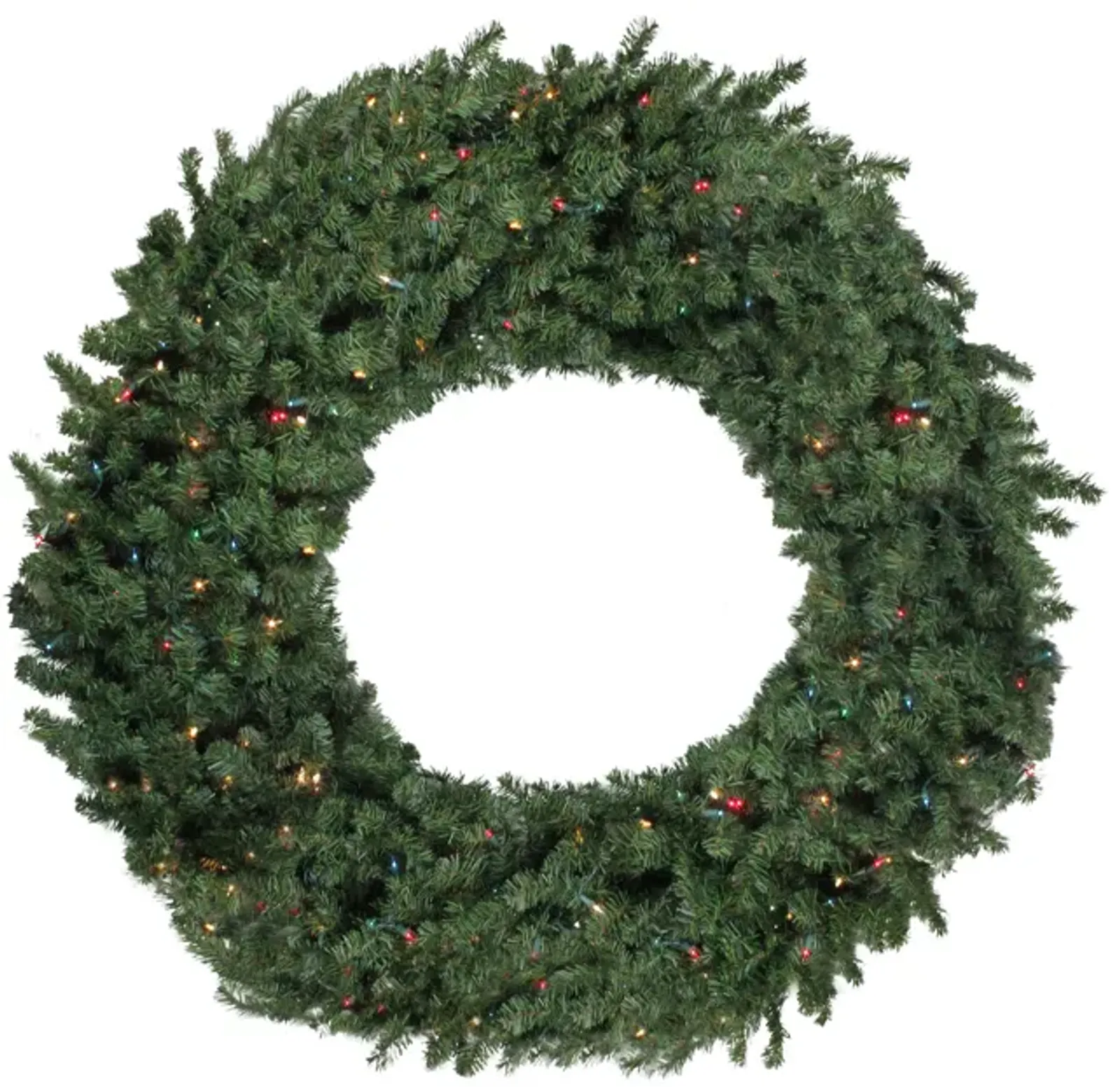 Pre-Lit Commercial Canadian Pine Artificial Christmas Wreath - 5-ft  Multi Lights