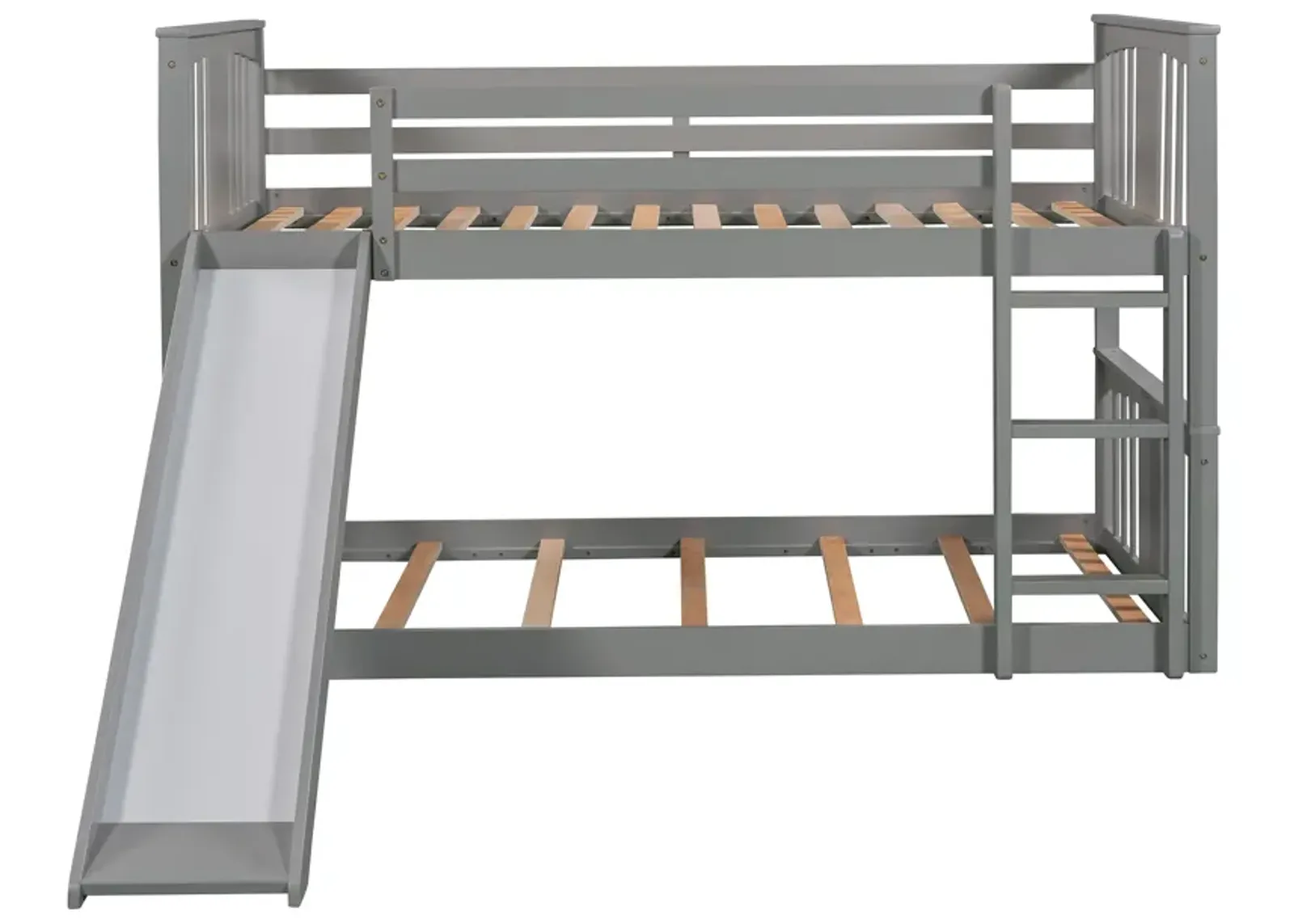 Merax Twin Over Twin Bunk Bed with Slide and Ladder