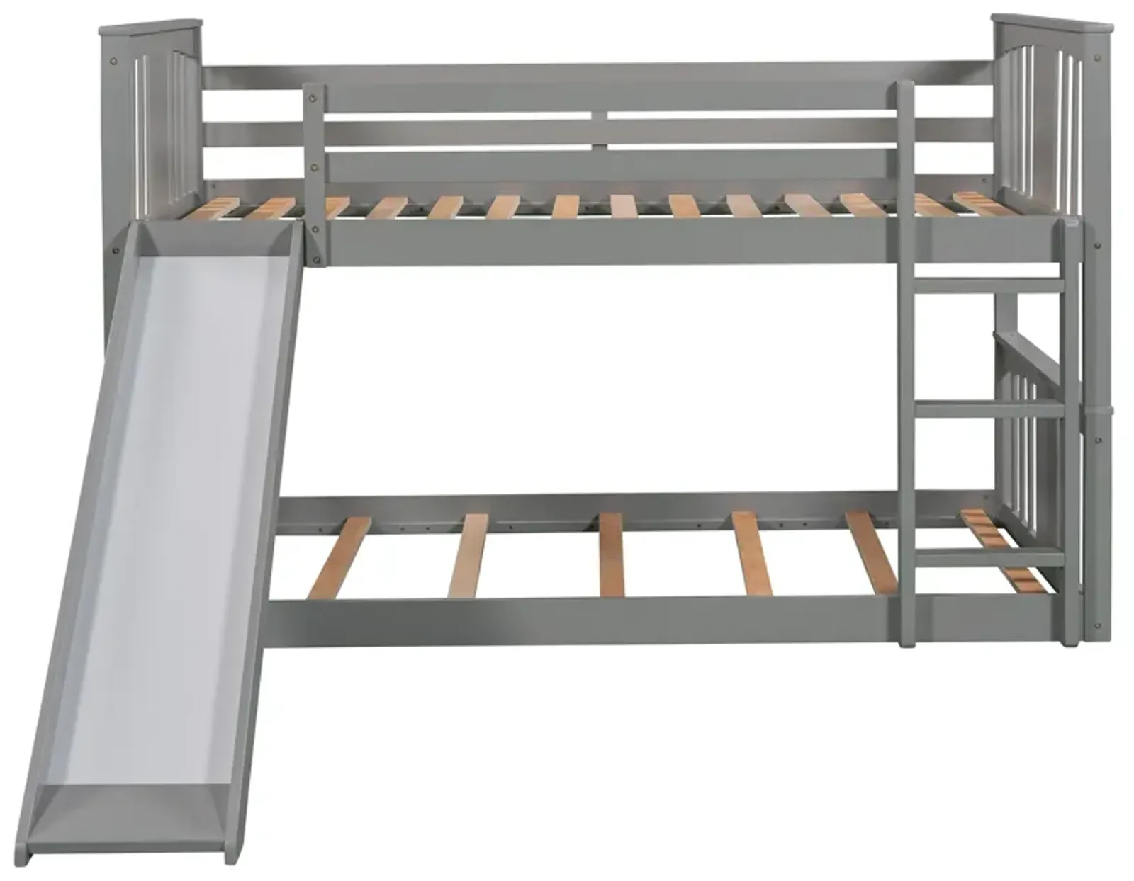 Merax Twin Over Twin Bunk Bed with Slide and Ladder