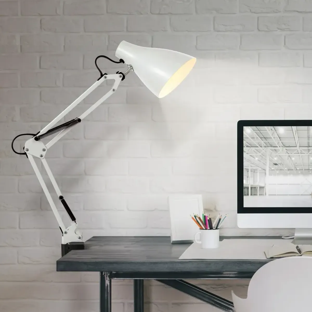 Odile Classic Industrial Adjustable Articulated Clamp On LED Task Lamp