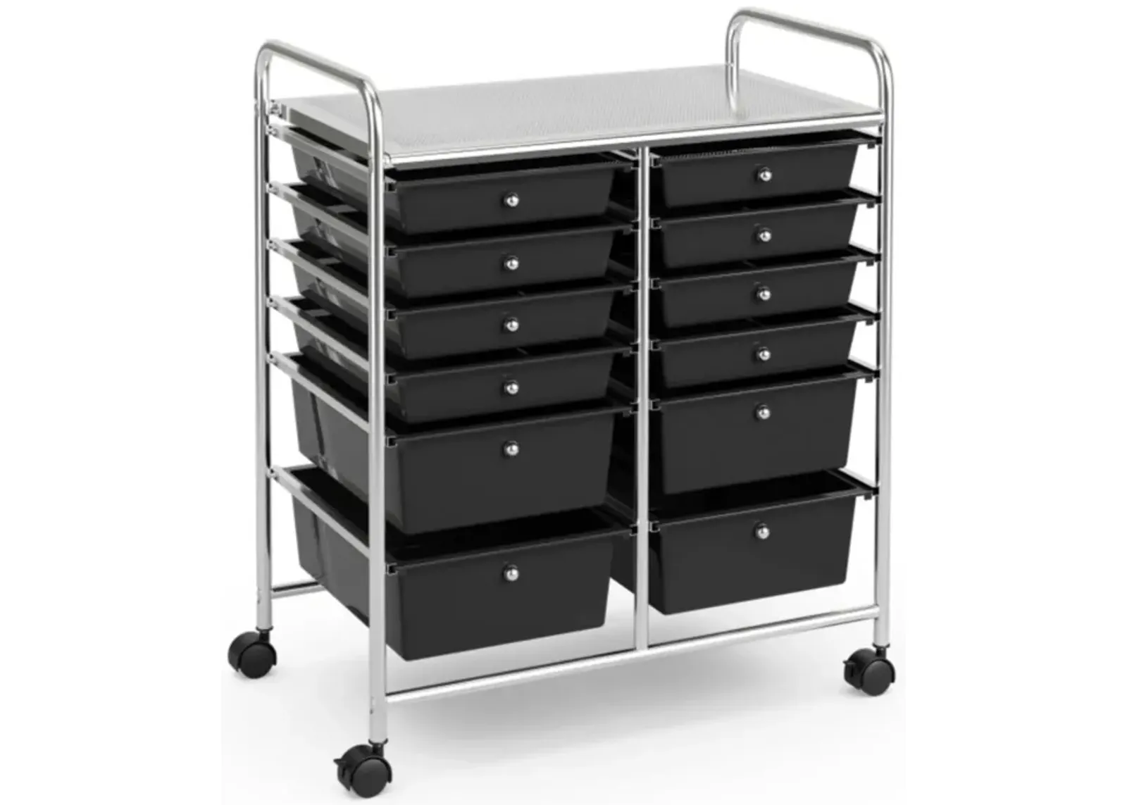 Hivvago 12-Drawer Rolling Storage Cart with Removable Drawers and Lockable Wheels