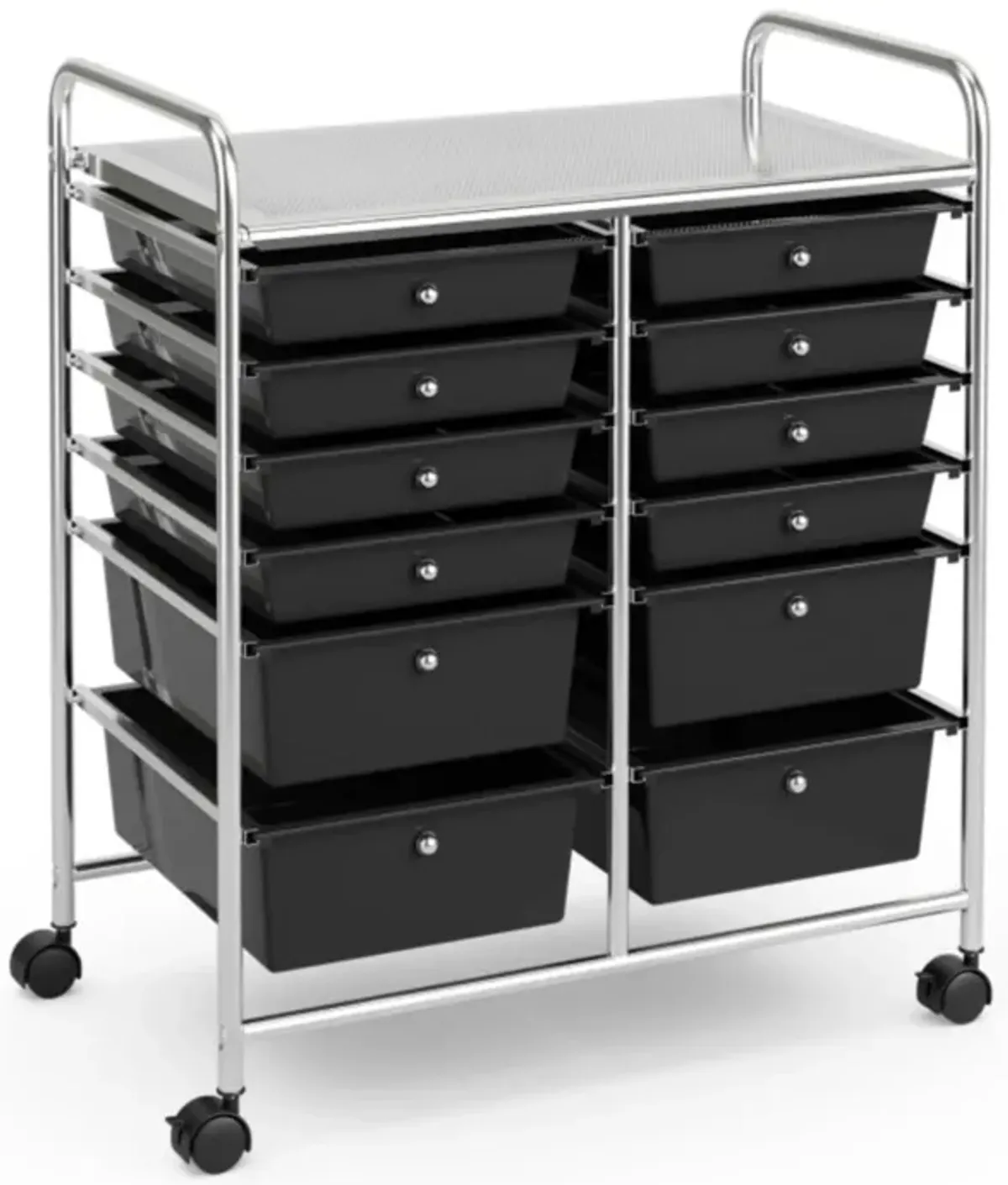 Hivvago 12-Drawer Rolling Storage Cart with Removable Drawers and Lockable Wheels