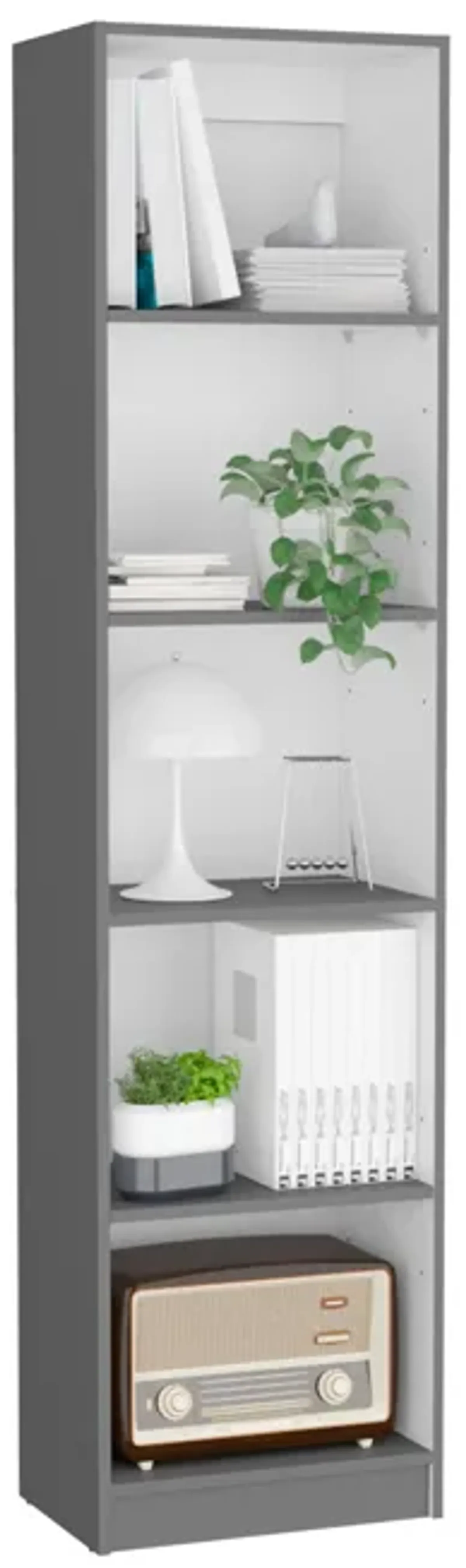 DEPOT E-SHOP Vinton XS Bookcase Compact Bookshelf with Multiple Shelves, White