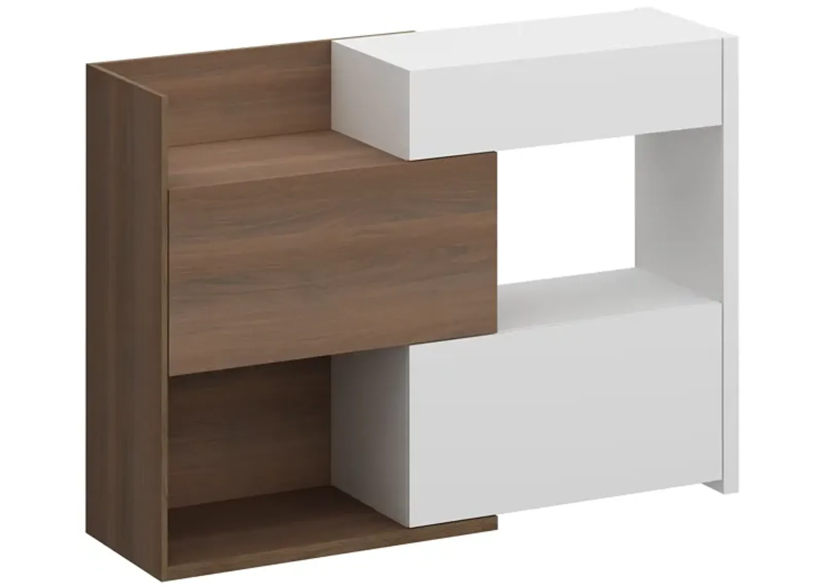 FUFU&GAGA 40.5-in H 3 Tier 10 Pair White+Brown Engineered Wood Shoe Cabinet