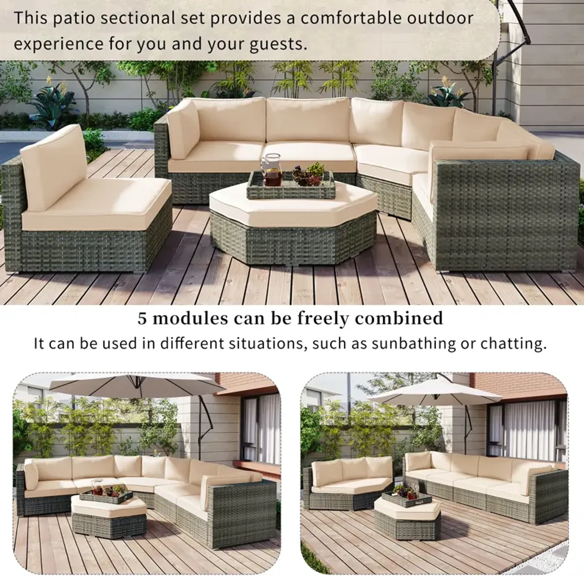 Merax 6 Piece Outdoor Conversation Sofa Set