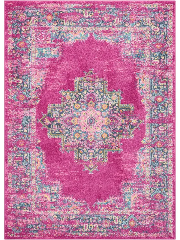 Passion PSN03 Fuchsia 5' x Round Rug
