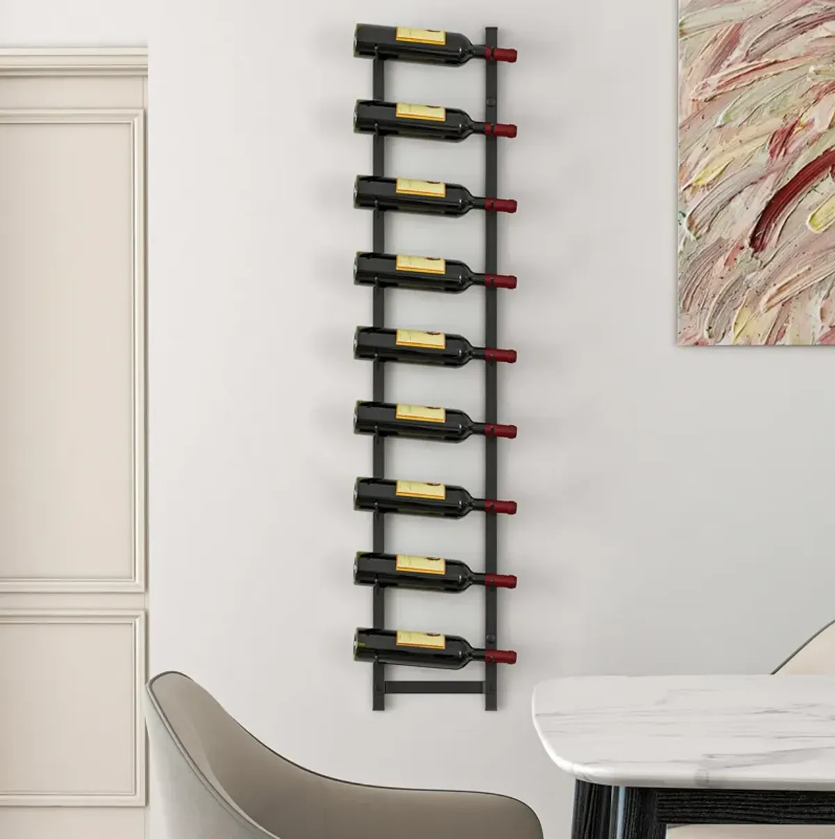 Rust proof Wall Mounted Wine Rack for 6/9/12 Bottles