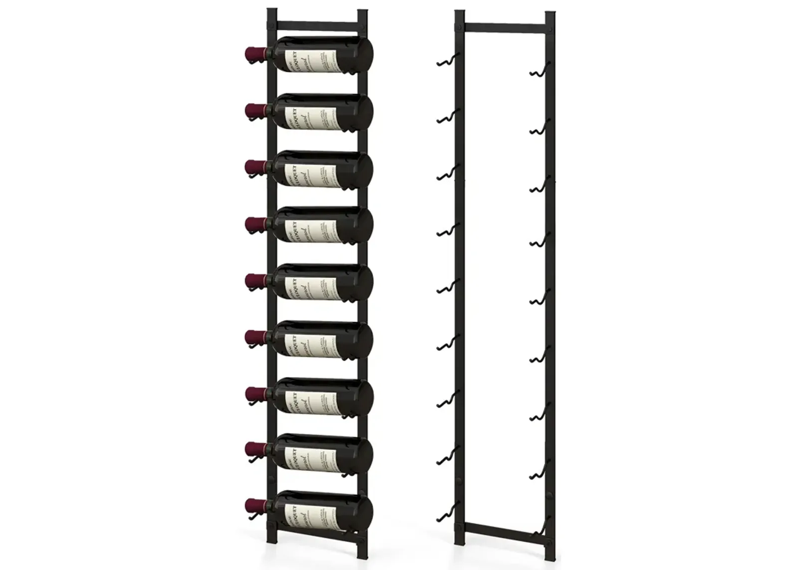 Rust proof Wall Mounted Wine Rack for 6/9/12 Bottles