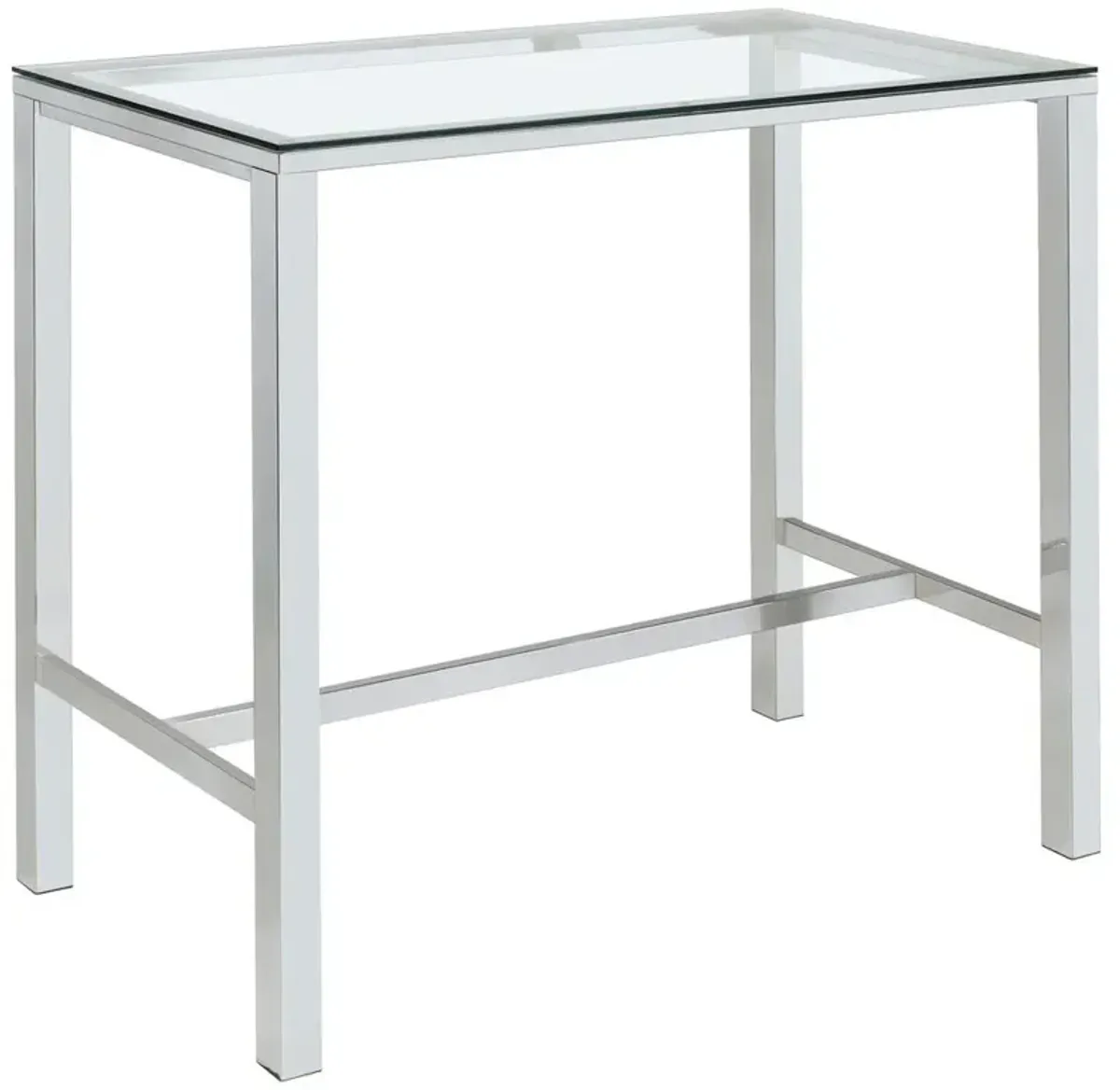 Tolbert Bar Table with Glass Top Chrome