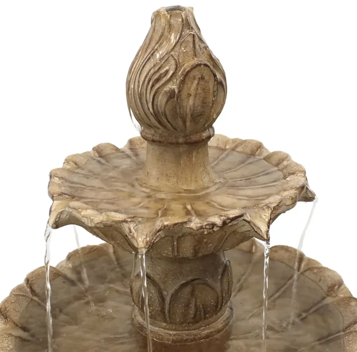 Sunnydaze Classic Tulip Polystone Outdoor 3-Tier Fountain