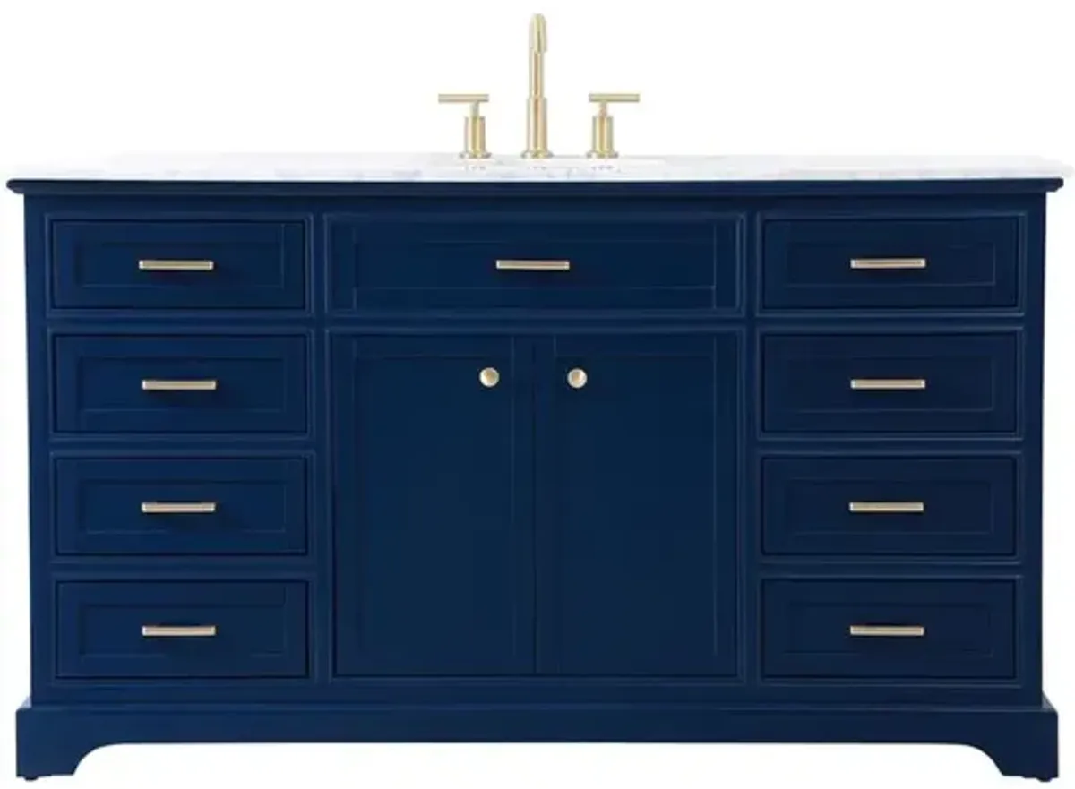 Elegant Kitchen and Bath 60 inch Single bathroom vanity in blue