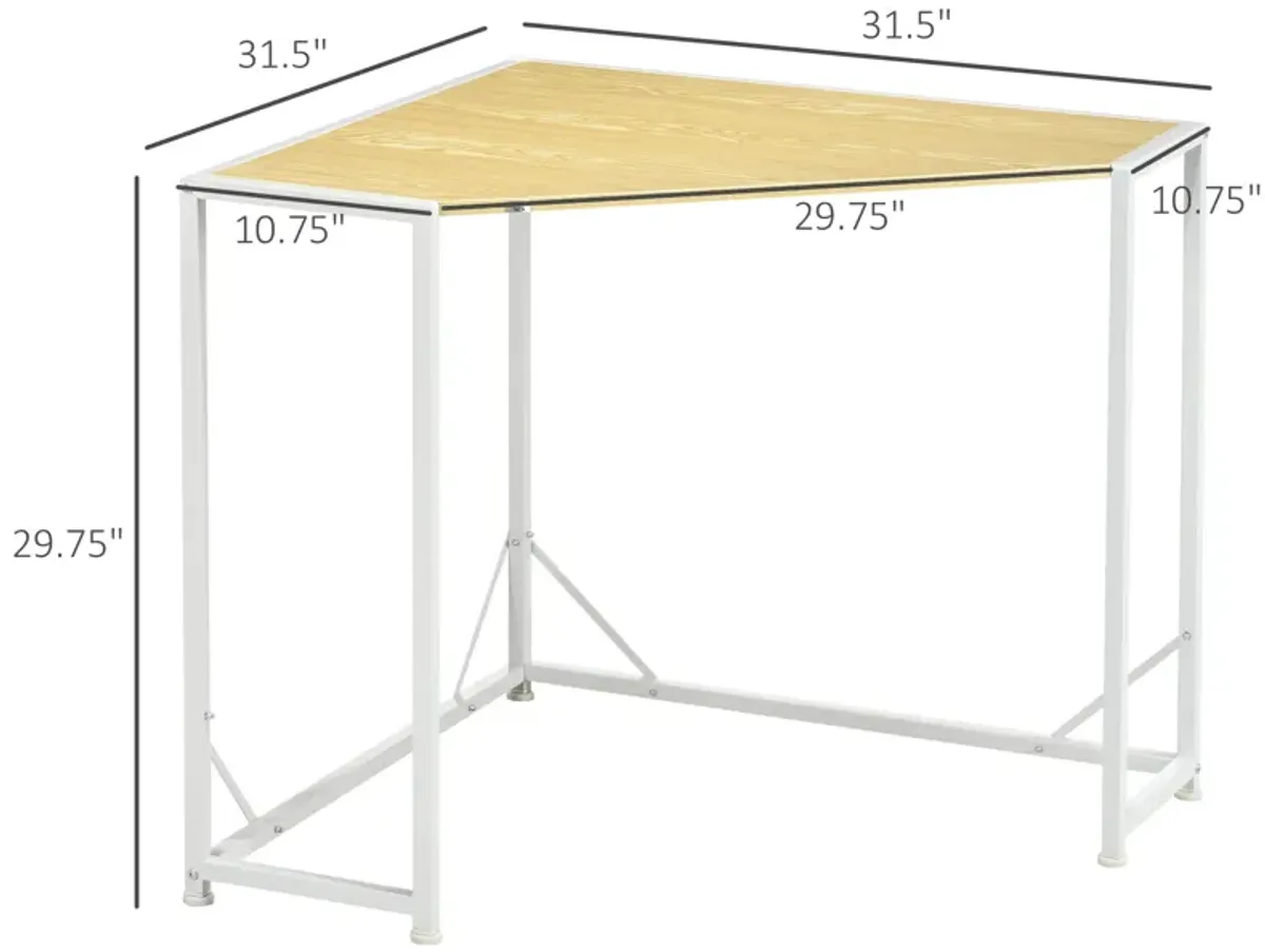 Small Corner Desk & Small Corner Computer Desk with Strong Metal Frame, Corner Writing Desk