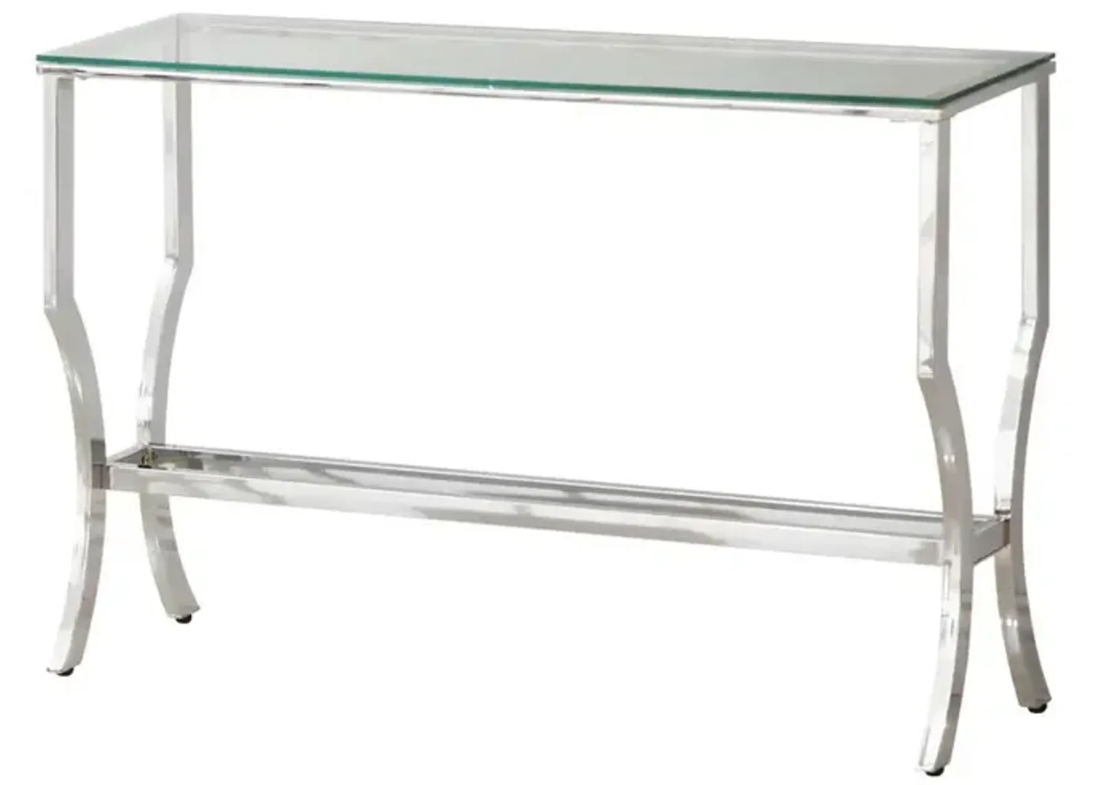 Coaster Co. of America Saide Rectangular Sofa Table with Mirrored Shelf Chrome