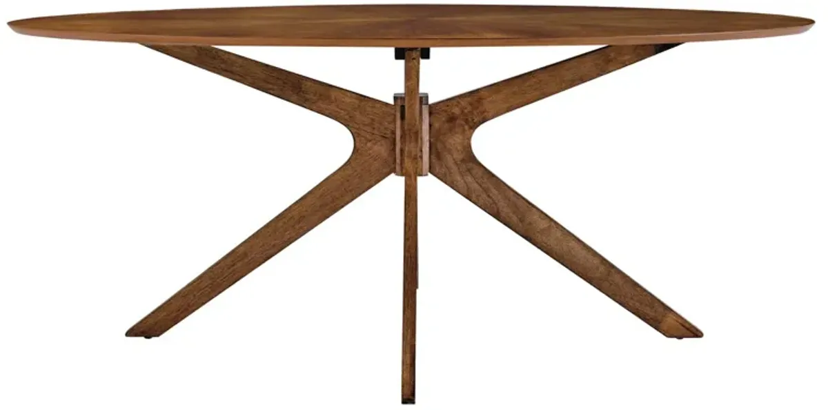 Modway - Crossroads 71" Oval Wood Dining Table Walnut