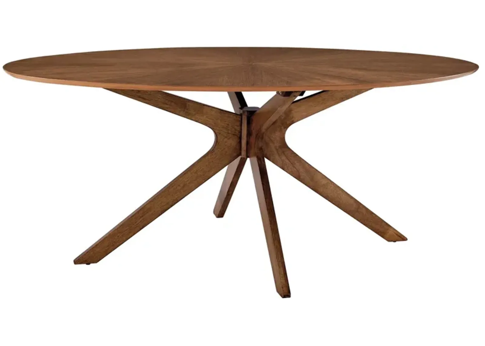 Modway - Crossroads 71" Oval Wood Dining Table Walnut