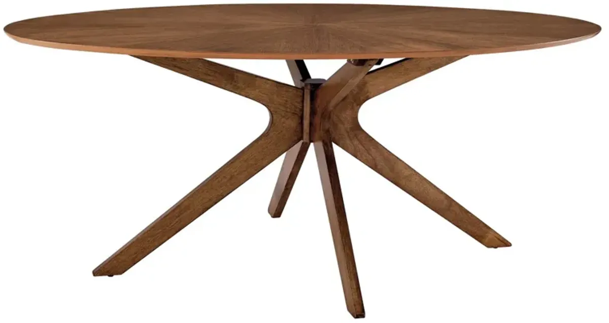 Modway - Crossroads 71" Oval Wood Dining Table Walnut