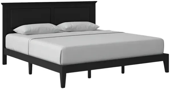 Wooden Platform Bed Frame Traditional Headboard Design and Sturdy Support For Bedroom