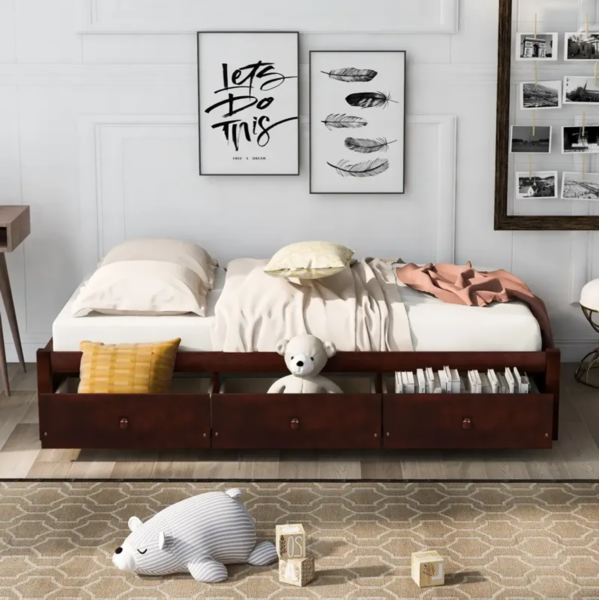 Merax Platform Bed with 3 Storage Drawers