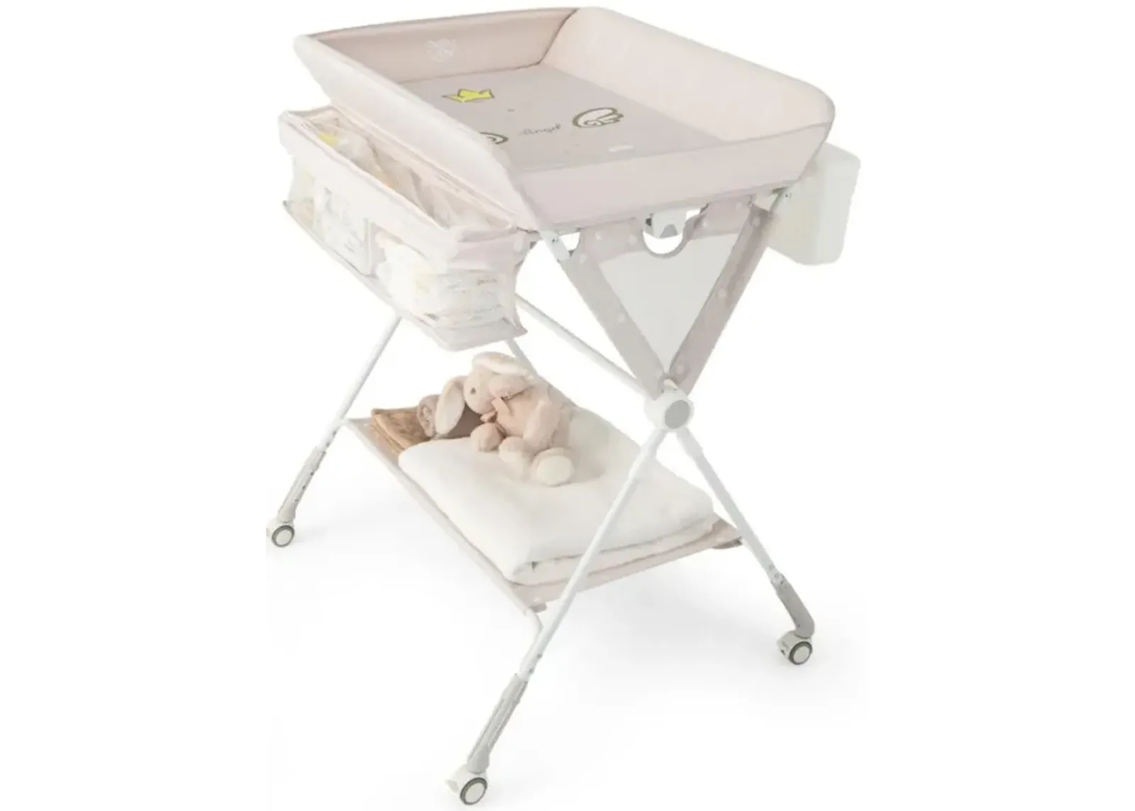 Portable Baby Changing Table with 3-Level Adjustable Height