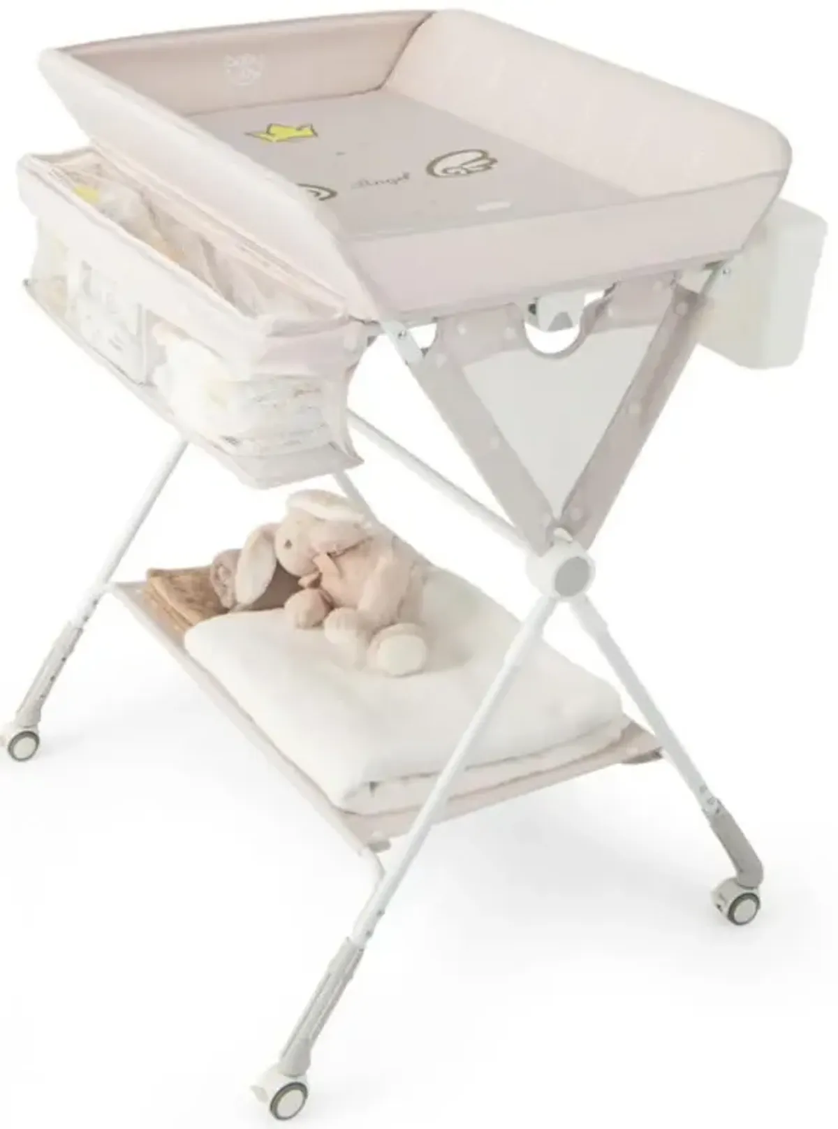 Portable Baby Changing Table with 3-Level Adjustable Height