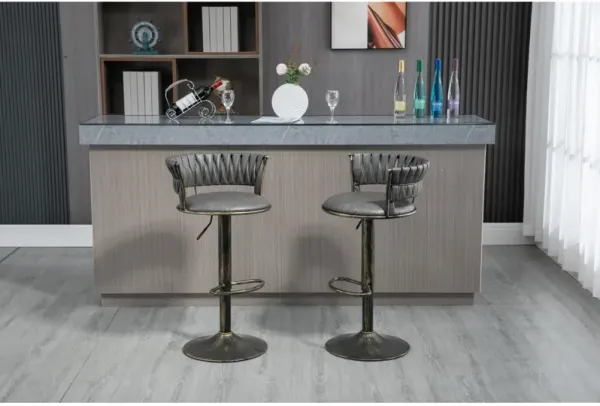 Adjustable Swivel Bar Stools Set for Kitchen, Dining Room