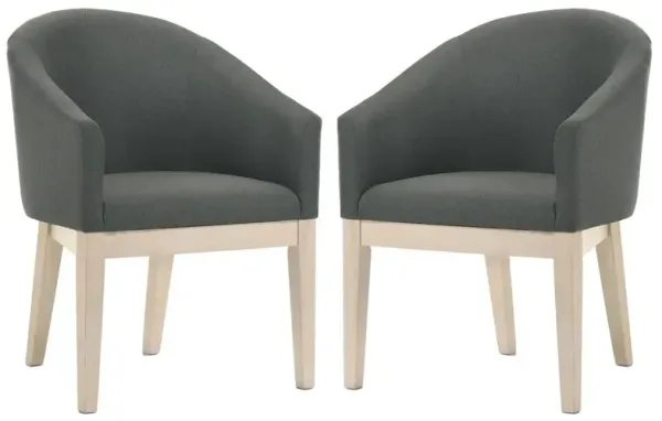 Neroli Set of 2 Gray Fabric Barrel Accent Chair