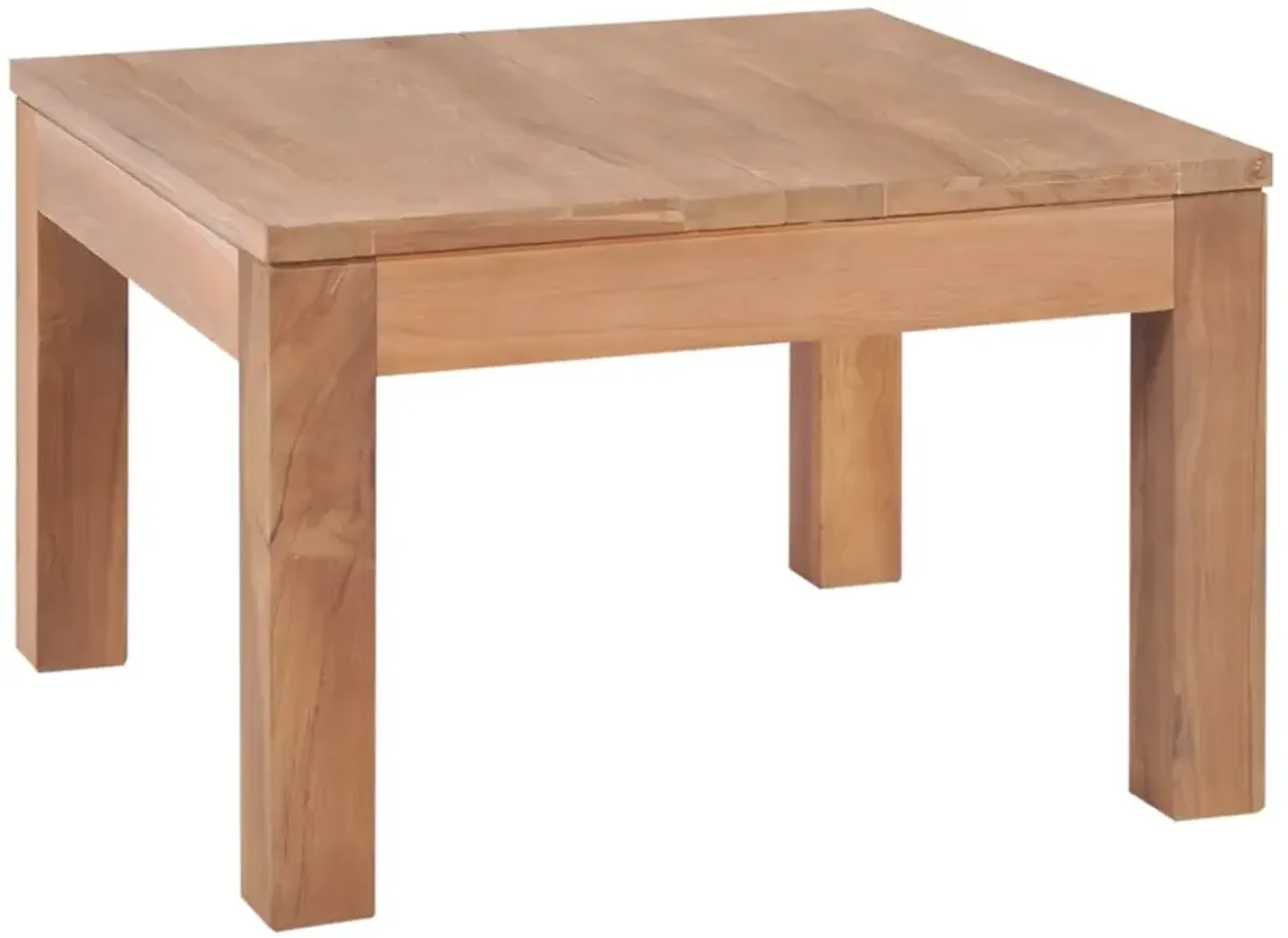 vidaXL Coffee Table Solid Teak Wood with Natural Finish 23.6"x23.6"x15.7"